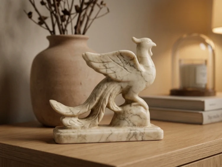 Fenghuang Heykeli – Soğuk Döküm Mermer (Çin Mitolojisi)