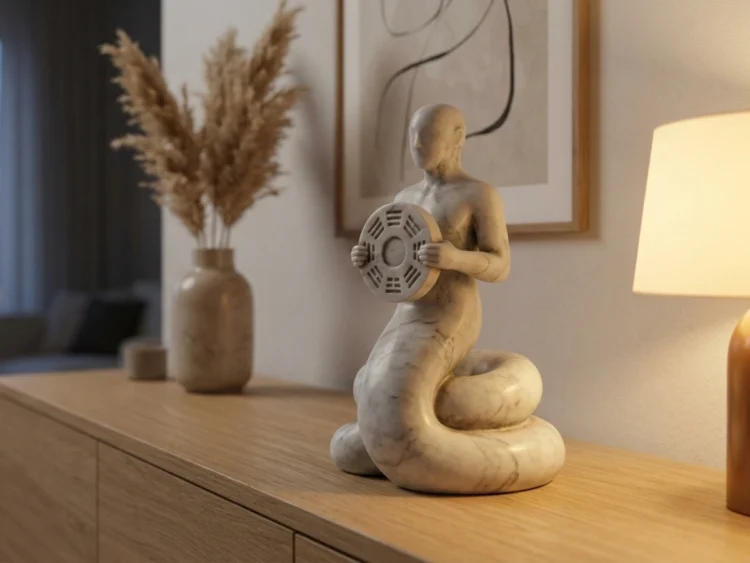 Fuxi Heykeli – Soğuk Döküm Mermer (Çin Mitolojisi)