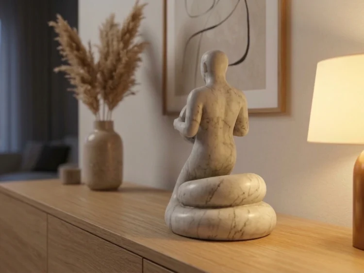 Fuxi Heykeli – Soğuk Döküm Mermer (Çin Mitolojisi)