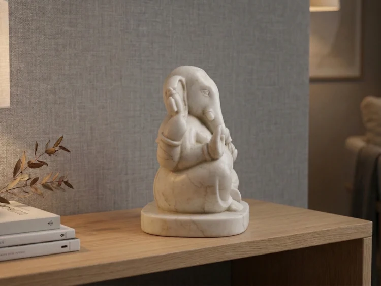 Ganesha Heykeli – Soğuk Döküm Mermer (Hindu Mitolojisi)