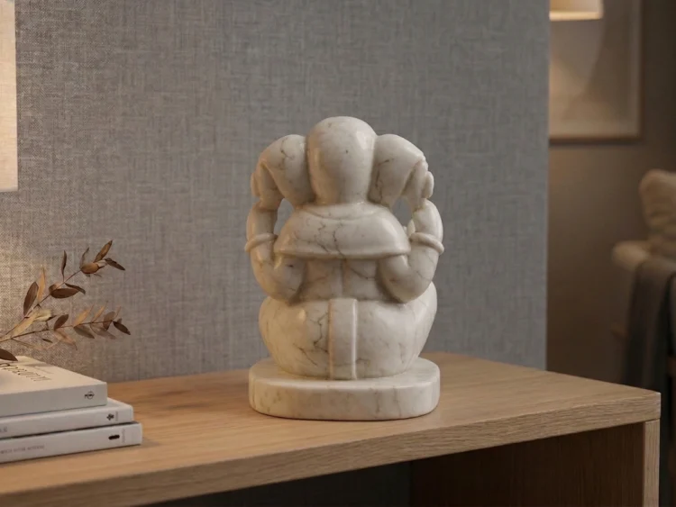 Ganesha Heykeli – Soğuk Döküm Mermer (Hindu Mitolojisi)