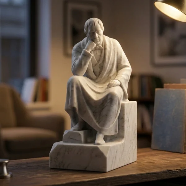 Hegel Heykeli - Alman İdealist Filozof (Soğuk Döküm Mermer)