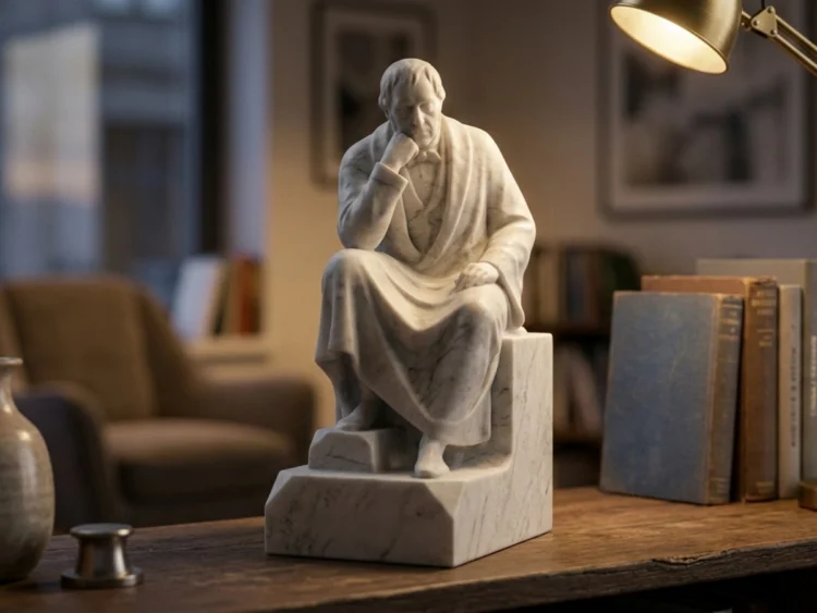 Hegel Heykeli - Alman İdealist Filozof (Soğuk Döküm Mermer)