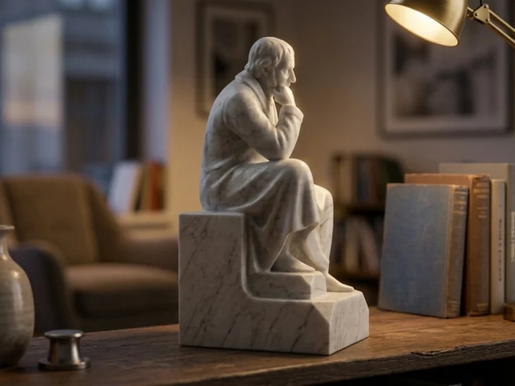 Hegel Heykeli - Alman İdealist Filozof (Soğuk Döküm Mermer)
