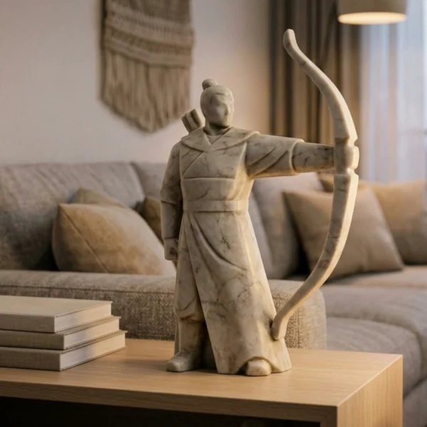 Hou Yi Heykeli – Soğuk Döküm Mermer (Çin Mitolojisi)