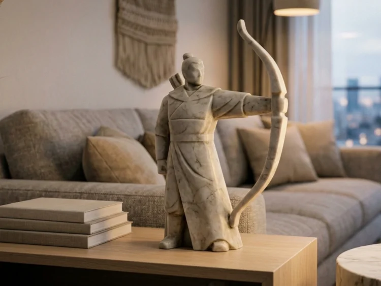 Hou Yi Heykeli – Soğuk Döküm Mermer (Çin Mitolojisi)