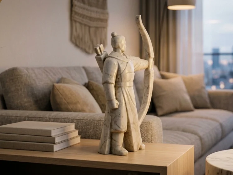 Hou Yi Heykeli – Soğuk Döküm Mermer (Çin Mitolojisi)