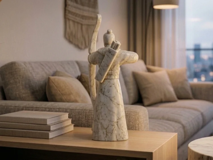 Hou Yi Heykeli – Soğuk Döküm Mermer (Çin Mitolojisi)