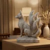 Kitsune Heykeli – Soğuk Döküm Mermer (Japon Mitolojisi)