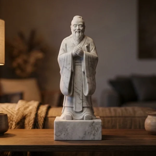 Konfüçyüs Heykeli - Uzak Doğu Filozofu (Soğuk Döküm Mermer)