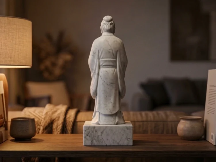 Konfüçyüs Heykeli - Uzak Doğu Filozofu (Soğuk Döküm Mermer)