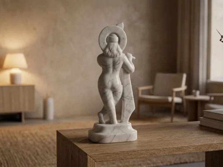 Krishna Heykeli – Soğuk Döküm Mermer (Hindu Mitolojisi)