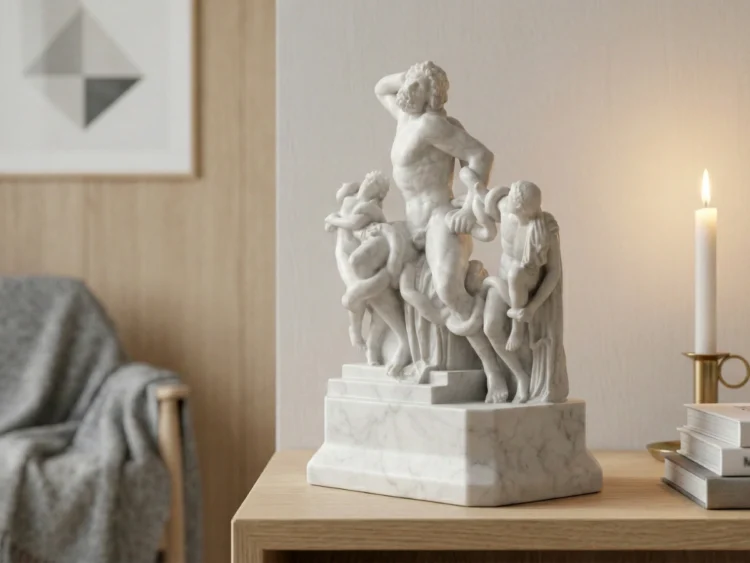 Laocoön ve Oğulları Heykeli - Antik Trajedi Mermer Biblo