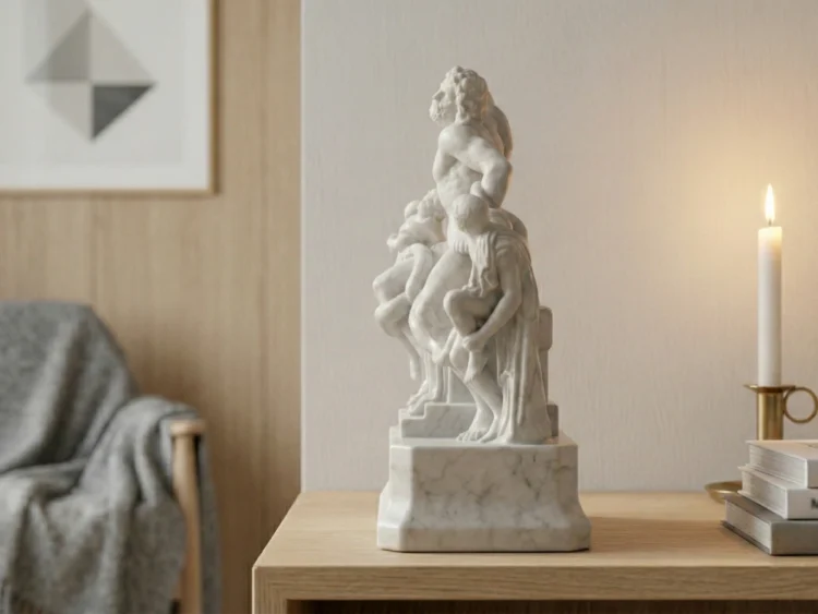 Laocoön ve Oğulları Heykeli - Antik Trajedi Mermer Biblo