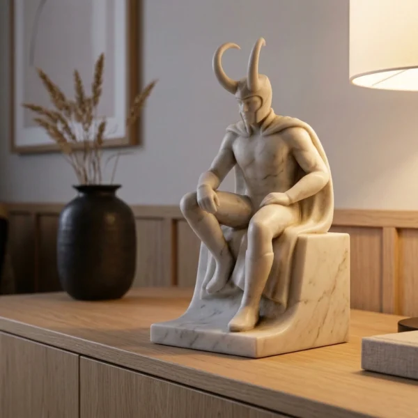 Loki Heykeli – Soğuk Döküm Mermer (İskandinav Mitolojisi)