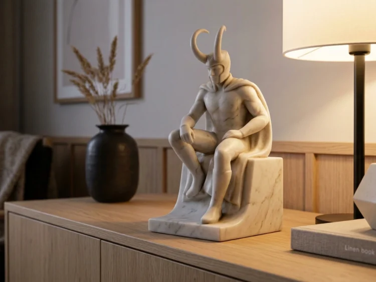 Loki Heykeli – Soğuk Döküm Mermer (İskandinav Mitolojisi)