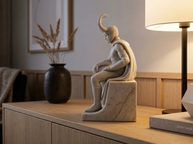 Loki Heykeli – Soğuk Döküm Mermer (İskandinav Mitolojisi)