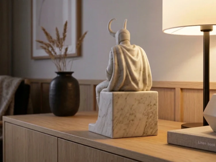 Loki Heykeli – Soğuk Döküm Mermer (İskandinav Mitolojisi)