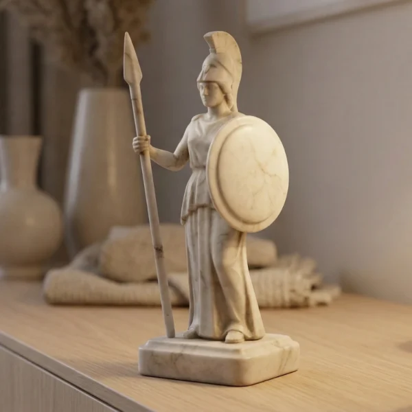 Minerva Heykeli – Soğuk Döküm Mermer (Roma Mitolojisi)