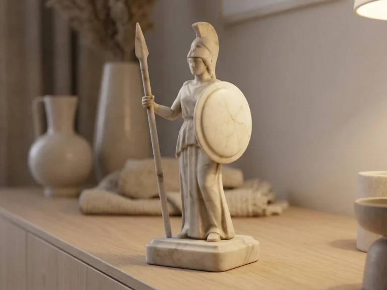 Minerva Heykeli – Soğuk Döküm Mermer (Roma Mitolojisi)
