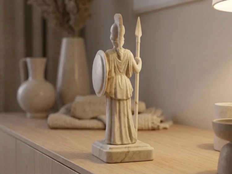 Minerva Heykeli – Soğuk Döküm Mermer (Roma Mitolojisi)
