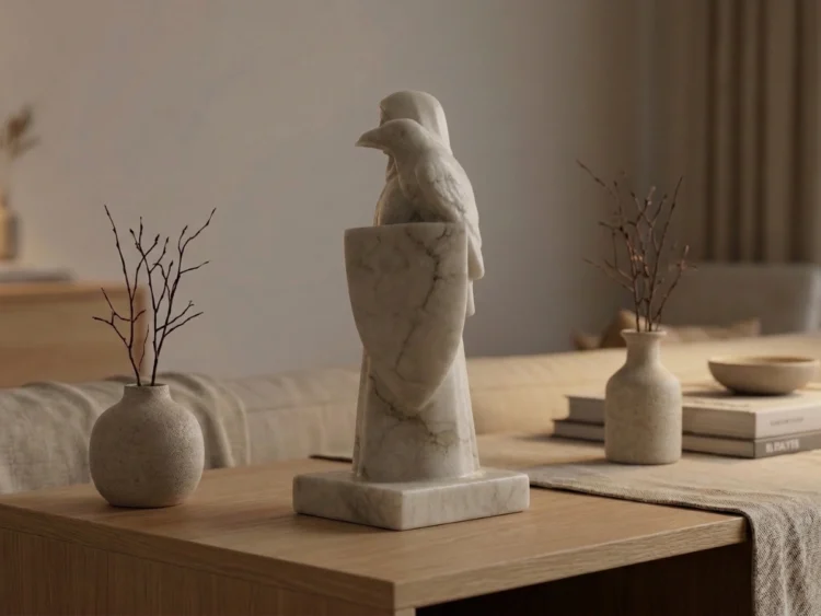 Morrigan Heykeli – Soğuk Döküm Mermer (Kelt Mitolojisi)