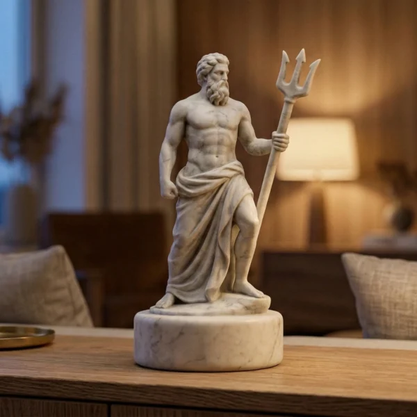 Neptün Heykeli – Soğuk Döküm Mermer (Roma Mitolojisi)