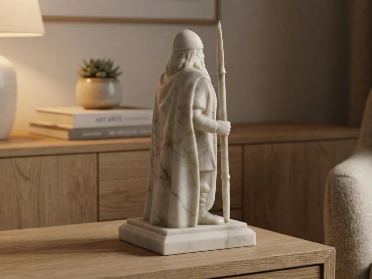 Odin Heykeli – Soğuk Döküm Mermer (İskandinav Mitolojisi)