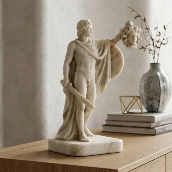 Perseus Medusa'nın Başını Tutuyor Heykeli