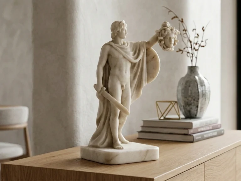 Perseus Medusa'nın Başını Tutuyor Heykeli