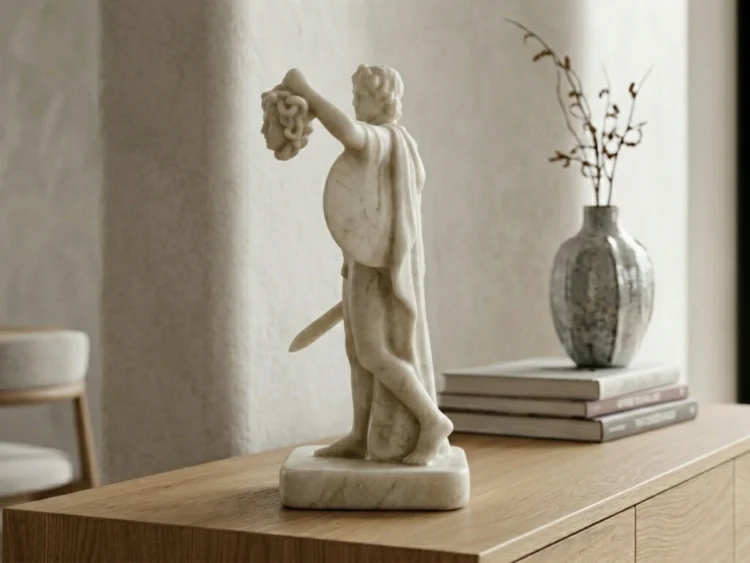 Perseus Medusa'nın Başını Tutuyor Heykeli