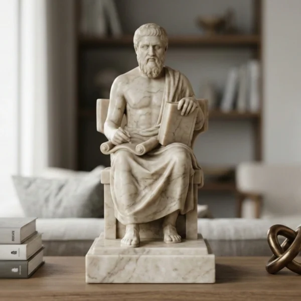Platon Heykeli - Antik Yunan Filozofu (Soğuk Döküm Mermer)