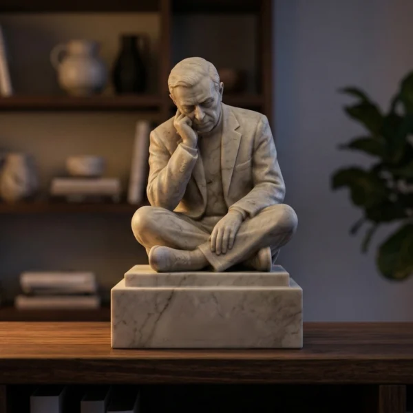 Sartre Heykeli - Varoluşçu Filozof ve Yazar (Soğuk Döküm Mermer)