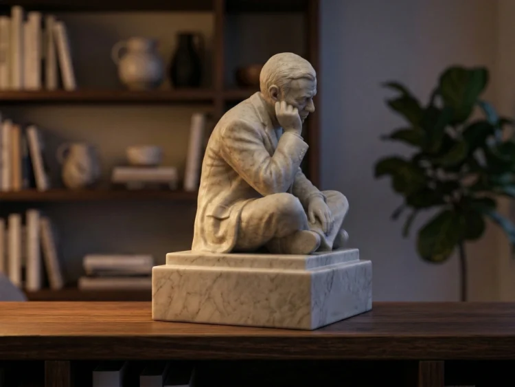 Sartre Heykeli - Varoluşçu Filozof ve Yazar (Soğuk Döküm Mermer)