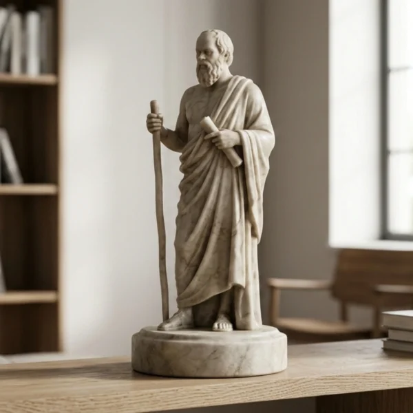 Sokrates Heykeli - Antik Yunan Filozofu (Soğuk Döküm Mermer)