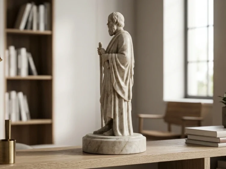 Sokrates Heykeli - Antik Yunan Filozofu (Soğuk Döküm Mermer)