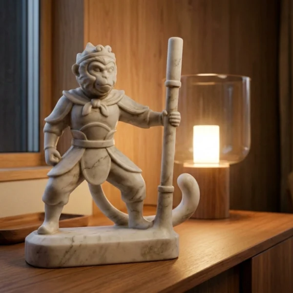 Sun Wukong Heykeli – Soğuk Döküm Mermer (Maymun Kral)