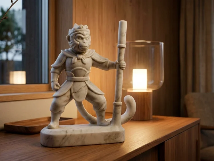 Sun Wukong Heykeli – Soğuk Döküm Mermer (Maymun Kral)