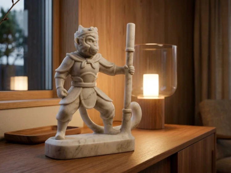 Sun Wukong Heykeli – Soğuk Döküm Mermer (Maymun Kral)
