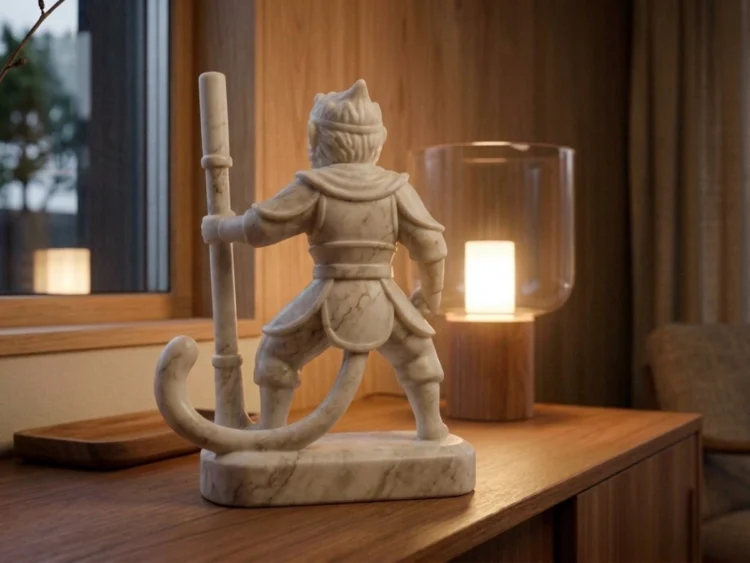 Sun Wukong Heykeli – Soğuk Döküm Mermer (Maymun Kral)