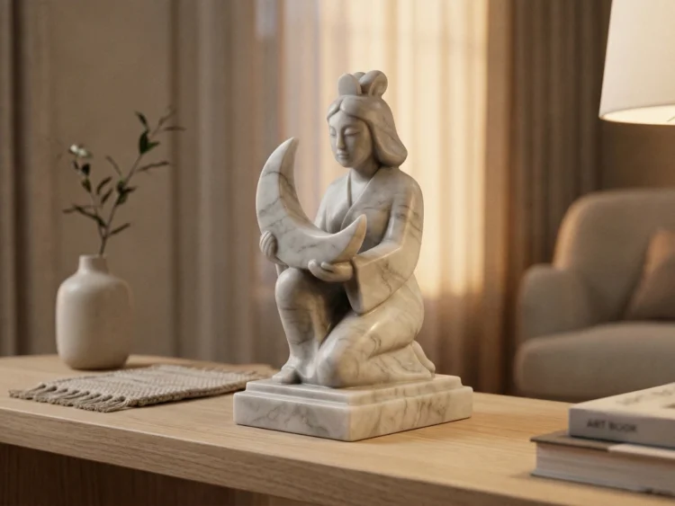 Tsukuyomi Heykeli – Soğuk Döküm Mermer (Japon Mitolojisi)