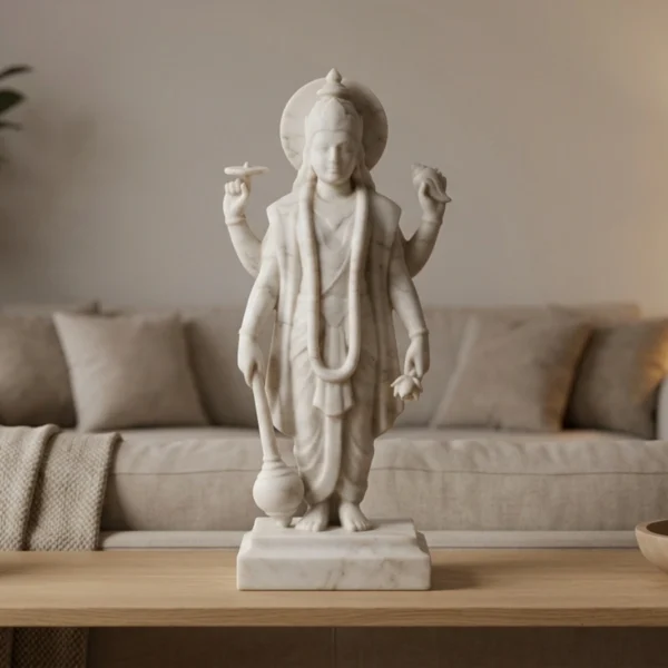 Vishnu Heykeli – Soğuk Döküm Mermer (Hindu Mitolojisi)